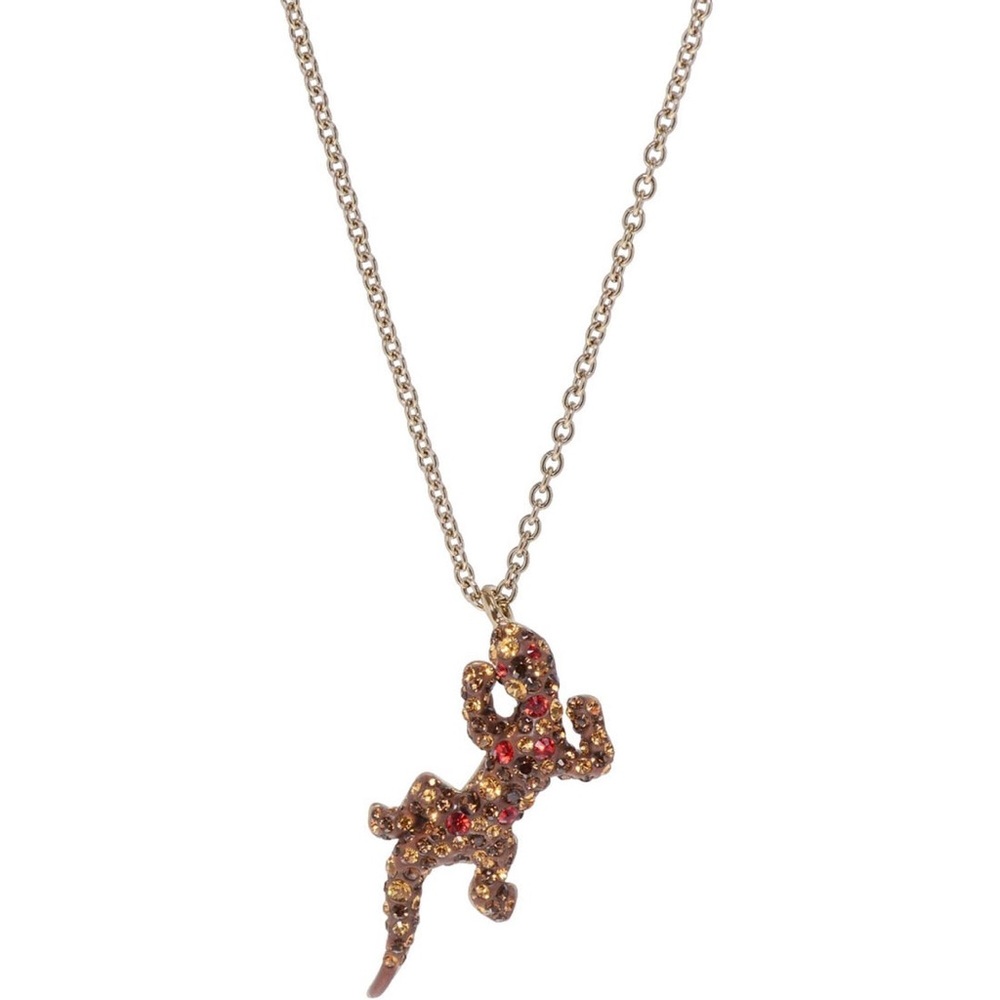 Swarovski Women's Necklace - Lizard Rose Gold Plated Rainbow Crystal Pendant